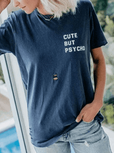 Load image into Gallery viewer, Cute But Psycho Shredded Graphic T-shirts
