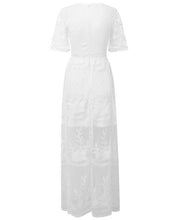 Load image into Gallery viewer, Long White Lace Boho Dress

