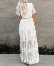 Load image into Gallery viewer, Long White Lace Boho Dress
