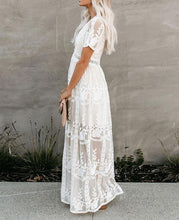 Load image into Gallery viewer, Long White Lace Boho Dress
