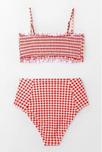 Load image into Gallery viewer, Red Gingham Smocked Bikini
