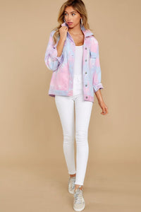 Got It Covered Pink Multi Tie Dye Jacket - Pink