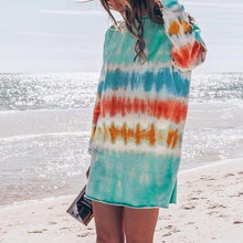 Load image into Gallery viewer, Fashion Tie Dye Long Sleeve Sweatshirt Dress
