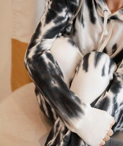 Cozy Hooded Tie Dye Long Sleeve Lounge Set
