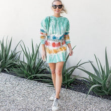 Load image into Gallery viewer, Fashion Tie Dye Long Sleeve Sweatshirt Dress

