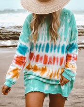 Load image into Gallery viewer, Fashion Tie Dye Long Sleeve Sweatshirt Dress

