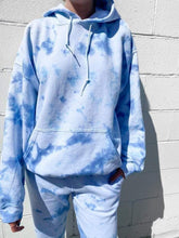 Load image into Gallery viewer, Blue Tie Dye Hoodie Long Sleeve Lounge Set
