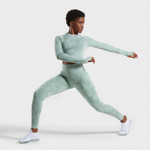 Camouflage Seamless Long Sleeve Crop Top