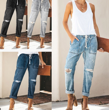 Load image into Gallery viewer, High Quality Denim Jeans Ripped Slim Jeans Women
