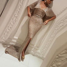 Load image into Gallery viewer, Spring New Women&#39;s Sexy Cape Slim Sequin Dress
