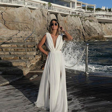 Load image into Gallery viewer, Deep V-Neck Boho Long Gown Dress
