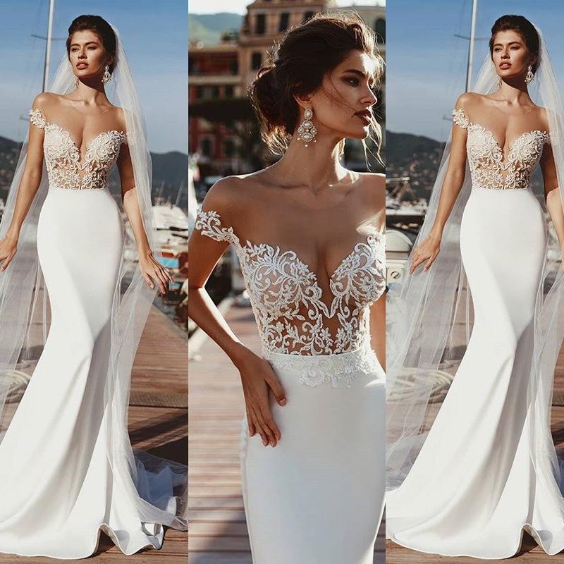 Groom Lace Patchwork Wedding Dress