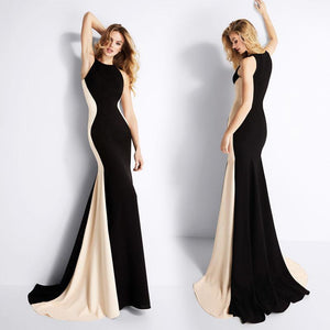 Elegant patchwork hip package women maxi dress