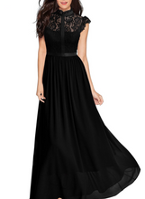 Load image into Gallery viewer, Black  Floral Lace Dress
