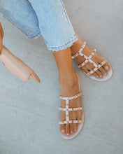 Load image into Gallery viewer, Treasured Gold Studded Sandal – Nude
