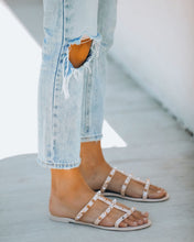 Load image into Gallery viewer, Treasured Gold Studded Sandal – Nude
