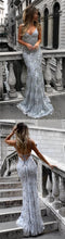 Load image into Gallery viewer, Charming Silver Sparkly Mermaid Popular Newest Prom Dresses
