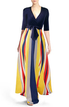 Load image into Gallery viewer, New Half Sleeve Print Striped Dresse
