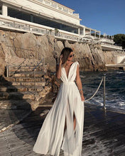 Load image into Gallery viewer, Deep V-Neck Boho Long Gown Dress

