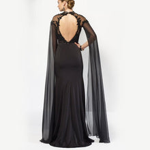 Load image into Gallery viewer, Black Star Crew Neck Evening Dress
