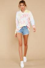 Load image into Gallery viewer, Retro Fantasy Daybreak Spiral Tie Dye Hoodie
