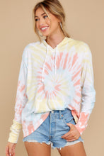 Load image into Gallery viewer, Retro Fantasy Daybreak Spiral Tie Dye Hoodie
