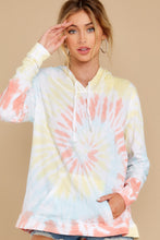 Load image into Gallery viewer, Retro Fantasy Daybreak Spiral Tie Dye Hoodie
