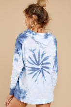 Load image into Gallery viewer, Retro Fantasy Blue Spiral Tie Dye Hoodie
