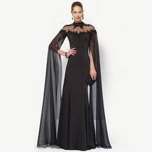 Load image into Gallery viewer, Black Star Crew Neck Evening Dress
