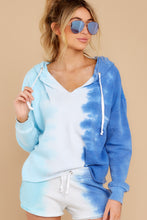 Load image into Gallery viewer, Boardwalk Overlook Blue Multi Tie Dye Hoodie
