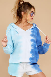 Boardwalk Overlook Blue Multi Tie Dye Hoodie