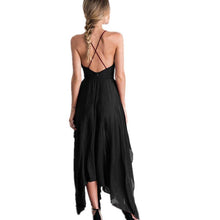 Load image into Gallery viewer, V-neck Irregular sexy shoulder-straps midi dress
