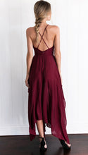 Load image into Gallery viewer, V-neck Irregular sexy shoulder-straps midi dress
