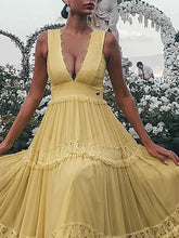Load image into Gallery viewer, V-Neck Maxi Dress Evening Dress
