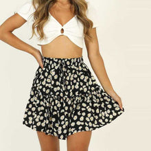 Load image into Gallery viewer, Classic Tie Front High Waisted Elastic Waist Ruffle Skirt
