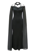 Load image into Gallery viewer, Black Star Crew Neck Evening Dress
