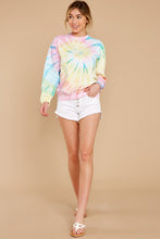 Load image into Gallery viewer, Blur The Lines Dreamsicle Spiral Tie Dye Sweatshirt
