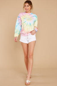 Blur The Lines Dreamsicle Spiral Tie Dye Sweatshirt