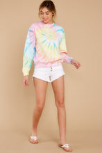 Load image into Gallery viewer, Blur The Lines Dreamsicle Spiral Tie Dye Sweatshirt
