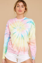 Load image into Gallery viewer, Blur The Lines Dreamsicle Spiral Tie Dye Sweatshirt
