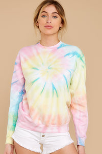 Blur The Lines Dreamsicle Spiral Tie Dye Sweatshirt
