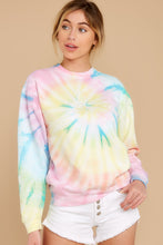 Load image into Gallery viewer, Blur The Lines Dreamsicle Spiral Tie Dye Sweatshirt
