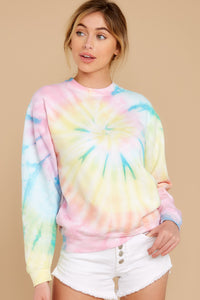 Blur The Lines Dreamsicle Spiral Tie Dye Sweatshirt