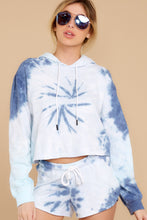 Load image into Gallery viewer, Santa Monica Beach Sea Blue Navy Tie Dye Hoodie
