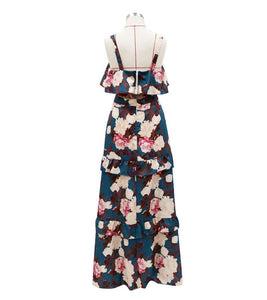 Boho Floral Crop Top & Skirt Set