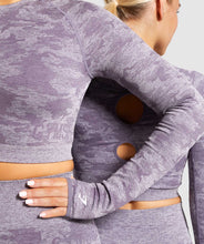 Load image into Gallery viewer, Camouflage Seamless Long Sleeve Crop Top
