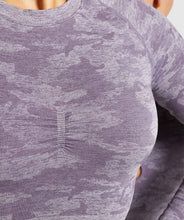 Load image into Gallery viewer, Camouflage Seamless Long Sleeve Crop Top
