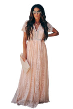Load image into Gallery viewer, Fill Your Heart Pink Lace Maxi Dress
