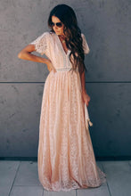 Load image into Gallery viewer, Fill Your Heart Pink Lace Maxi Dress
