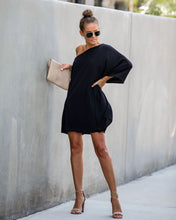 Load image into Gallery viewer, Side To Side One Shoulder Statement Dress - Black
